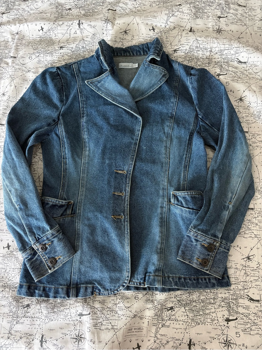 Charlotte Russe Fitted Blue Denim Jacket